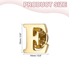PATIKIL Letter Lapel Pins, Initial Alphabet Letter E Collar Pins Letter Brooch Pins for Women Men Shirt Dress Suits Coat Collar, Gold Tone, Letter E