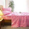 Wake In Cloud - Gingham Sheet Set, 4-Piece Sheet Set,