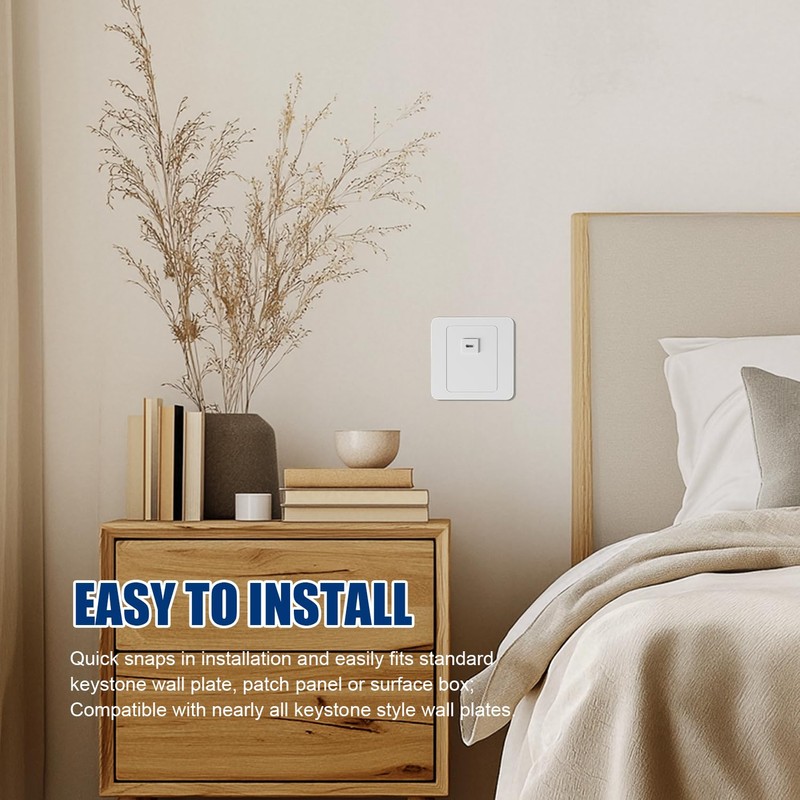 PANPEO USB C Keystone Jack Insert Adapters Female to Female