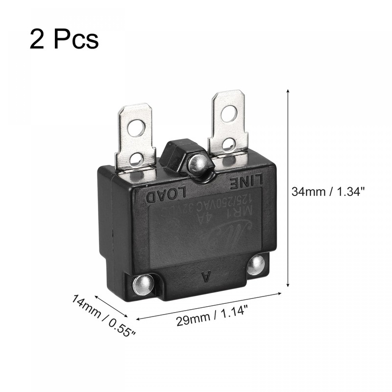 sourcing map Overload Protection 4A AC125/250V DC32V Reset Thermal Circuit