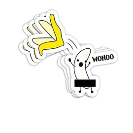 Funny Vegan for Vegans Naked Banana Gift Decorations - 3x4 Decals Stickers for Laptop Window Helmet Water Bottle (Set of 3)