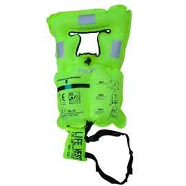 Firstwatch RBA-100 Inflatable Life Jacket, Disaster Preparedness Supplies, Water Disaster Prevention, Repeated Usable, CE50N Certified, Fluorescent Green