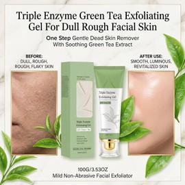 Triple Enzima Té Verde Aqua Peeling Gel, Exfoliante Facial Suave, FaceScrub (2P)