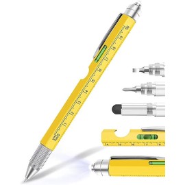 SsnDdm 9-in-1 Multitool Pen – Multi-function Set, Utility toll for Men, Creative Gift, Portable Multi-function, Father’s Day/Christmas/Birthday Gift, Yellow)