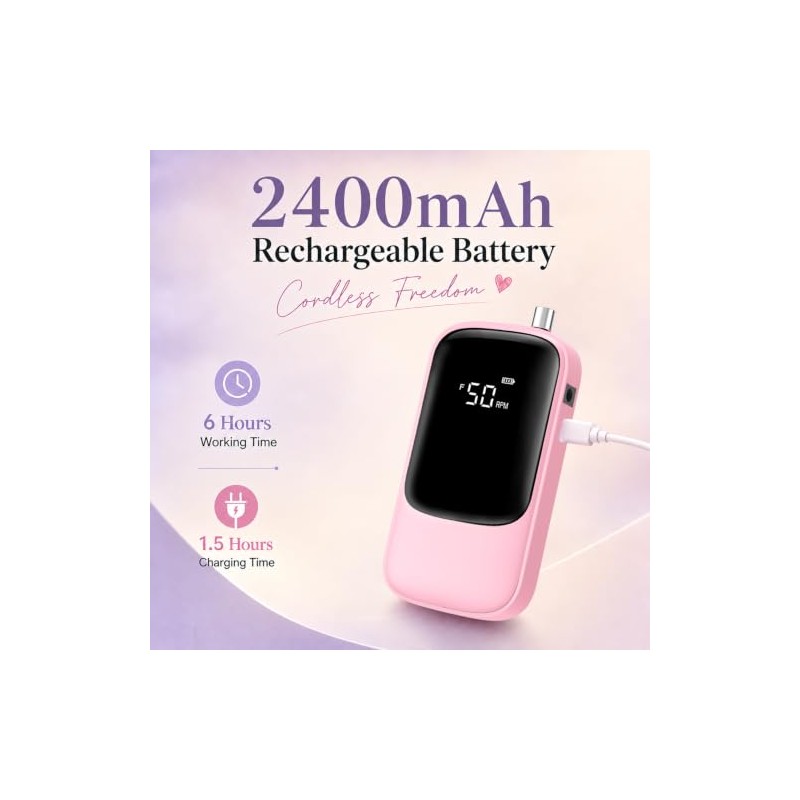 Wea&Hea Taladro eléctrico para uñas de 50.000 RPM para uñas
