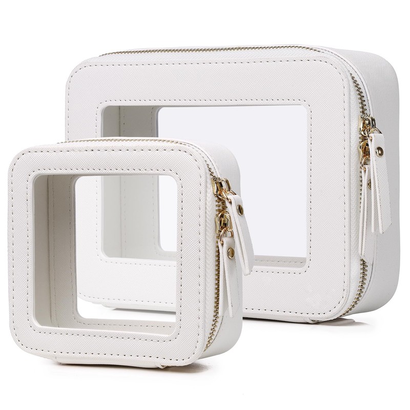 Pinkmik - Bolsa de maquillaje transparente para maquillaje portátil, bolsa