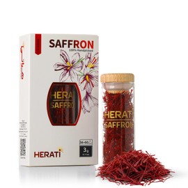 Herati Saffron Super Negin Grade 1 Threads 3 Grams Glass Bottle, Award Winning Afghan Saffron Direct From Farm, Hand Harvested Pure All Red Threads For Tea Paella Rice Biryani Golden Milk