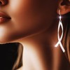 Campsis Silver Dangle Earrings for women, Leverback Hook Earrings