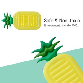 DAYANCube Pineapple Pool Float, Pool Inflatable Float Raft for Adults & Kids 71"X36"X6", Summer Beach Swimming Floats Party Toys with 3 Inflatable Drink Holder