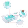 BSTKEY Plastic Clear Blue Storage Container Organizer Box, Home Utility