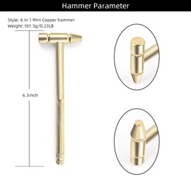 6 in 1 Mini Multifunction Anti-Corrosion and Anti-Rust Hammer & Screwdriver Hand Tools for Repair UAV, Mobile Phones, Laptops, Watches (Yellow)