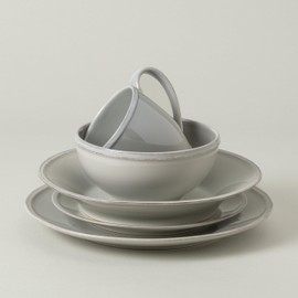 Costa Nova Ceramic Stoneware 5-Piece Place Setting Service for 1 - Friso Collection, Grey | Microwave & Dishwasher Safe Dinnerware Set | Food Safe Glazing | Restaurant Quality Tableware