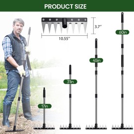 Stainless Steel Weeding Tool Long Handle – Heavy Duty Root Remover with Serrated Blade, No Bending Weed Puller for Garden Lawn