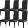 Qubjus Dining Chair Covers, Solid Pu Leather Waterproof Oilproof Stretch