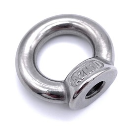 Pack of 5 M10 Ring Nuts V2A [V4A / V2A Selectable M6 M8 M10 M12 | INOX V4A A4 AISI 316 V2A A2 AISI 304 Stainless Steel Similar to DIN 582 (M10, V2A)