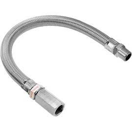 Vixen Air Stainless Steel Air Compressor Braided Leader Hose Extension 3/8" NPT Female to 3/8" NPT Male 12inch Chrome VXA7338C