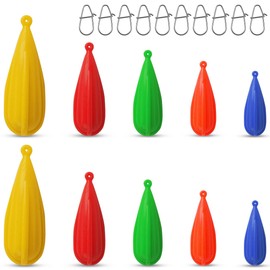 SILANON Fishing Practice Plugs, 5pcs Mixed Sizes Bait Casting Plugs, Silicone, Teardrop Shape, Perfect for Kids/Beginners Improving Casting Skills