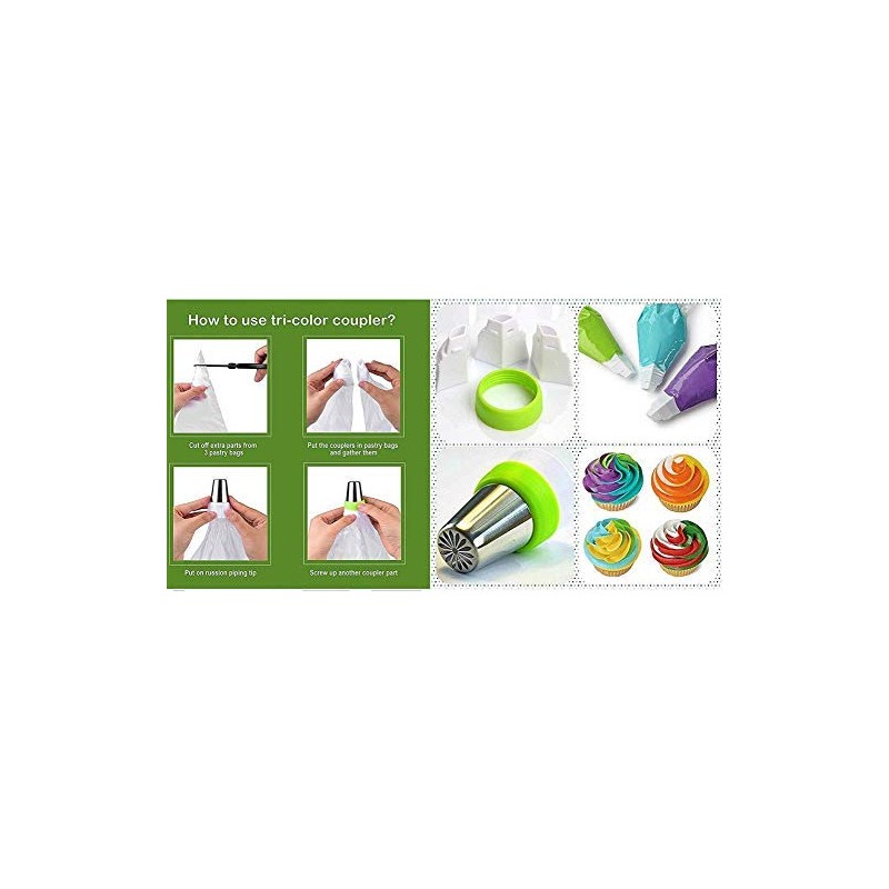 Russian Piping Tips Cake Decorating Complete Set, WOWDECOR 24pcs Baking