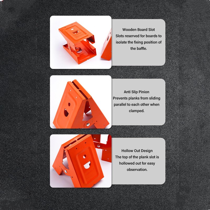 Pack of 2 Hollowed Design Sawhorse Brackets, 25° Adjustable Opening