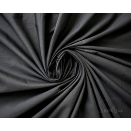 Plain Black Polycotton Fabric for Dressmaking, Art & Craft, Sewing, Quilting | 45'' - 115 cm Wide| Precut Length 1m