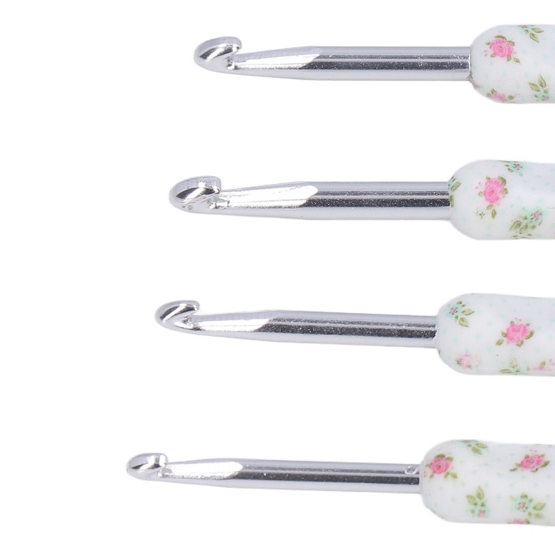 8pcs Crochet Hooks Ergonomic Design Comfortable Handle Easy Identification Compact