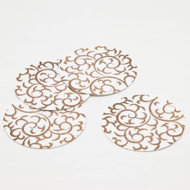 Endoshoji PKCR702 Commercial Paper Coasters, Arabesque, 100 Piece Set, Brown Paper, Made in Japan