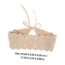 Baluue Knitted Crochet Bandanas for Women Vintage Floral Wide Brim Headbands Stylish Summer Hair Wraps Versatile Cotton Accessories for Sun Protection and Fashionable Looks