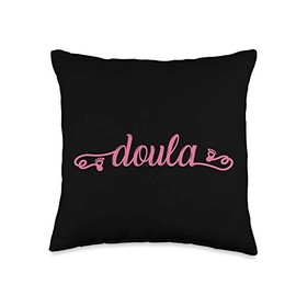 InGENIUS Midwife Doula Gift Womens Doula Midwife Job Labor Birth Support Coach Help Preg Throw Pillow, 16x16, Multicolor