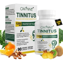 Gwynne Alivio Zumbido Oídos 1200mg Suplemento Vitamina Complejo Bclínicamente Probado Síndrome Meniere 90cápsuls