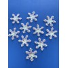 Unbranded (10) Silver Pearl Snowflake Beaded Sequin Applique 2.5"