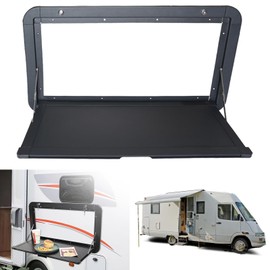 HWHongRV Foldable Rv Dinette Tables Campervan Outside Picnic Wall Mounted Table 31.5 x 17.7 inchs, Premium Aluminum Alloy Folding Wall Table Lockable Wall Table Kit for Campervans and Motorhomes