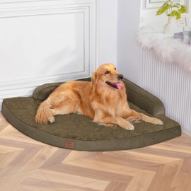 MEKIY Large Orthopedic Dog Bed with Sides XL Dog Beds with Removable Washable Cover Non-Slip Waterproof Pet Bed for Extra Large Dogs - Light Coffee XL