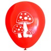 Mushroom Latex Party Balloons (16 pcs) by Nerdy Words (Red)