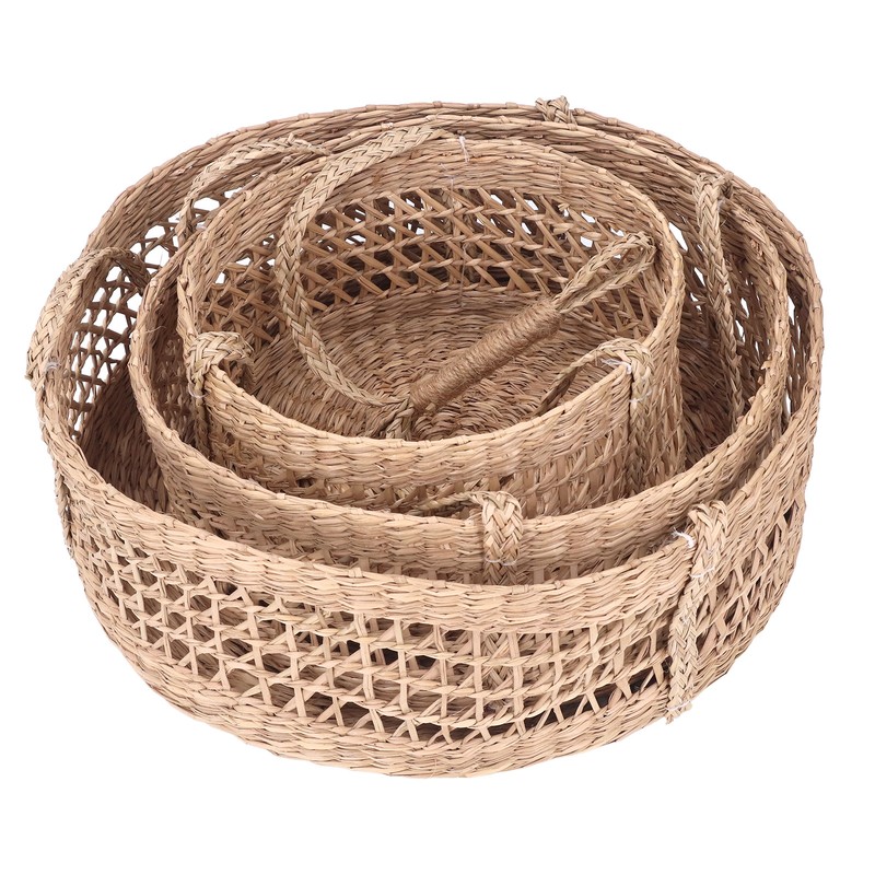 Hanging Fruit Basket Rattan 3 Tiers Multifunctional Foldable Elegant Style