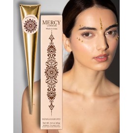 Henna Cones by MERCY LONDON. 1 Cone, Ready to Use Cones. Natural Henna. Premium Hair Dye for Rich, Vibrant Colour