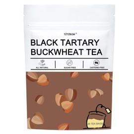 TZTZBOM Himalayan Tartary Buckwheat Tea, 20 Tea Bags Black Buckwheat - Roasted Buckwheat - Caffeine Free - NON-GMO - Gluten Free - 100% Natural