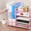 Marbrasse Desk Organizer with File Holder, 5-Tier Paper Letter Tray