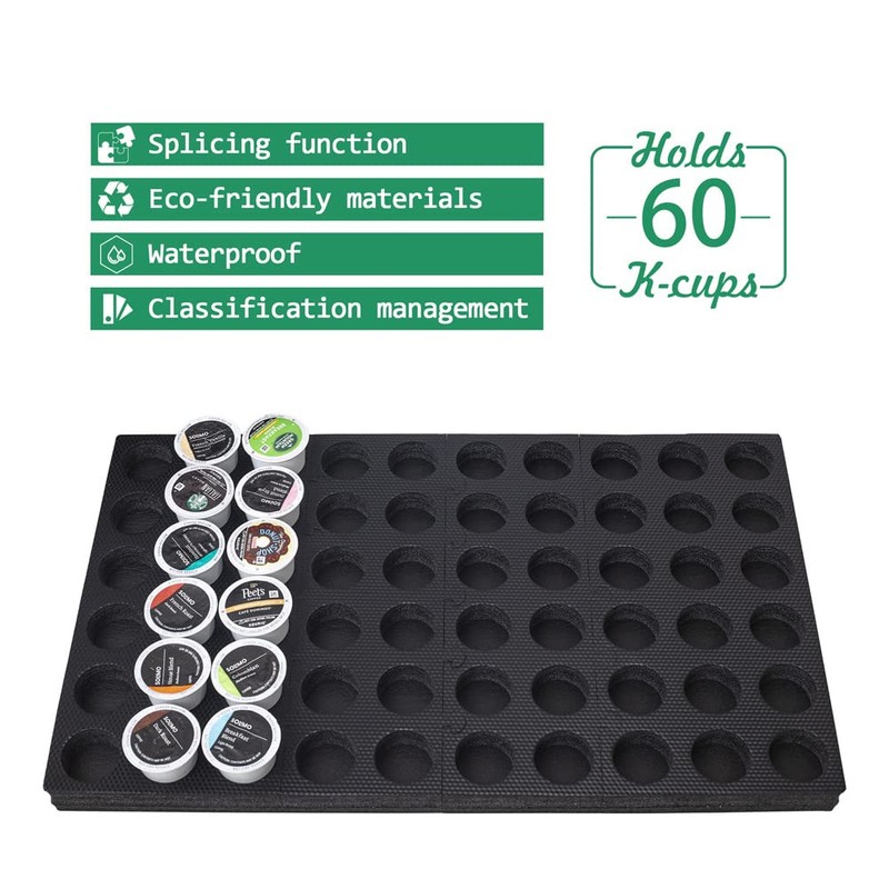 wobivcs Coffee Pod holder DIY Size Organizer 60 Compatible Tray