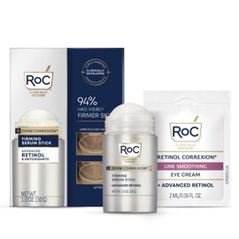RoC Derm Correxion Advanced Retinol Firming Serum Stick with Antioxidants to Visibly Tighten and Firm Wrinkles and Laugh Lines, 1.0 oz with Retinol Eye Cream Packette
