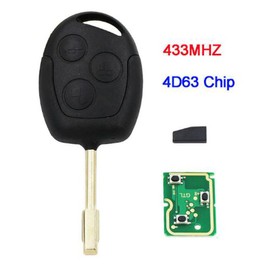 Heart Horse Remote Control Key Replacement for Mondeo Fiesta Fusion Transit Focus S-Max C-Max, 3 Buttons Remote Car Key Case with 433Mhz 4D63 Chip FO21 blade, Fiesta Remote Key Case/Focus Remote Key