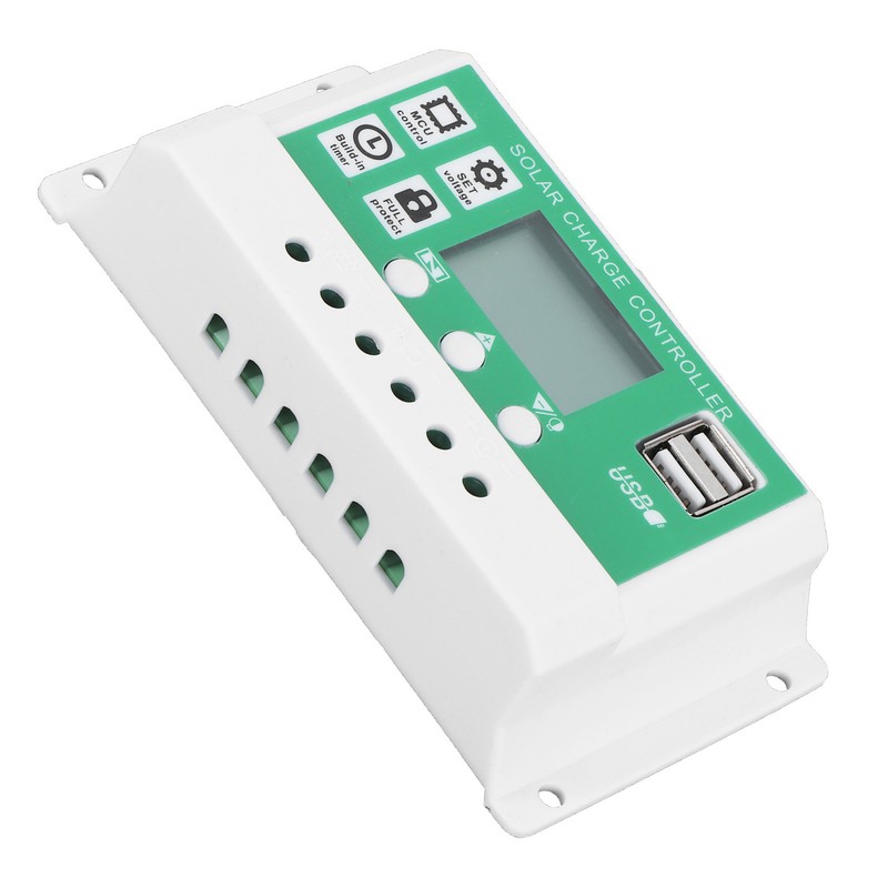 LCD Solar Charge Controller Adjustable 10A 12V 24V PWM Charging