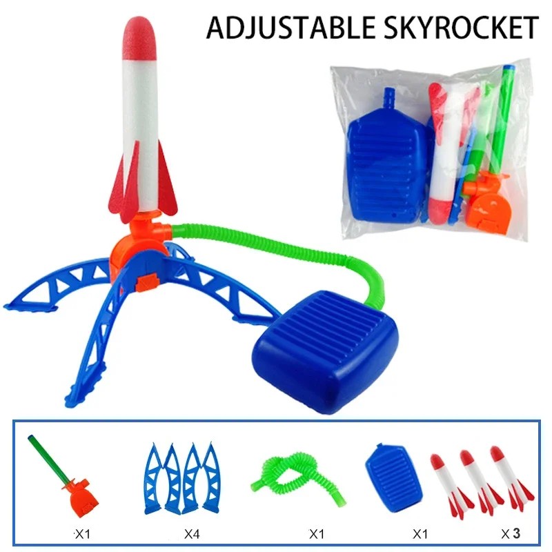 Air Powered Rocket Launcher Toy for Kids – Foot Pump