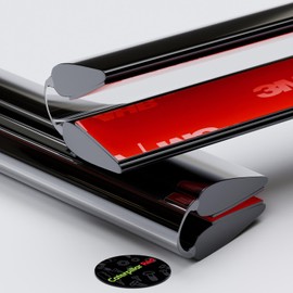 4 x 200mm Black Flexible Hinges – No glue required. Low profile, Acrylic Piano Hinges. (8 in) -4 Pack