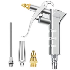 Air Duster, Air Gun, Air Blow Gun, 2-Way Air Leak Prevention, Flow Adjustment Nozzle, Bass Nozzle, 5.1 inches (130 mm) Long Nozzle, 4 Air Enhancer Nozzles Set