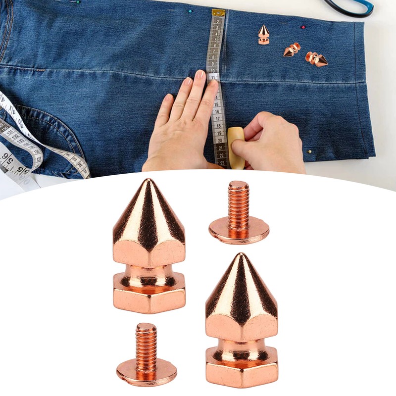 100 Sets Spiked Cone Spike Stud Rose Gold High Hardness