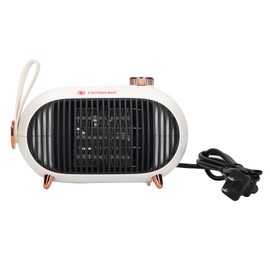 Small Space Heater 900W PTC Ceramic Fast Heating 3 Level Adjustment Mute Overheating Protection Desk Heater White 110‑