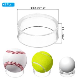 PATIKIL 1.2" Round Baseball Stand, 9 Pcs Acrylic Sphere Holder Crystal Sphere Holder Clear Ball Display Stands for Golf Ball Softball Marbles Collections Crystal Balls