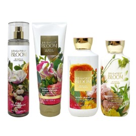 Bath and Body Work Brightest Bloom Deluxe Gift Set Bundle - Fragrance Mist - Body Cream - Body Wash and Body Lotion - Full Size