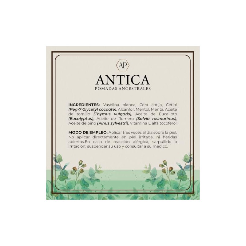 ANTICA Pomada de Eucalipto y Tomillo 45 g c/u, Frescura