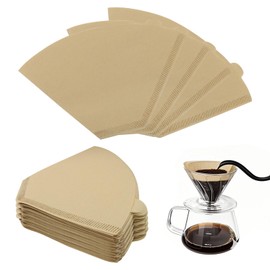 Waziaqoc Set of 200 Coffee Filters, Disposable Cone Coffee Filter, 8-12 Cups Unbleached Natural Paper Filters For Pour Over and Drip Coffee Maker, Size 04